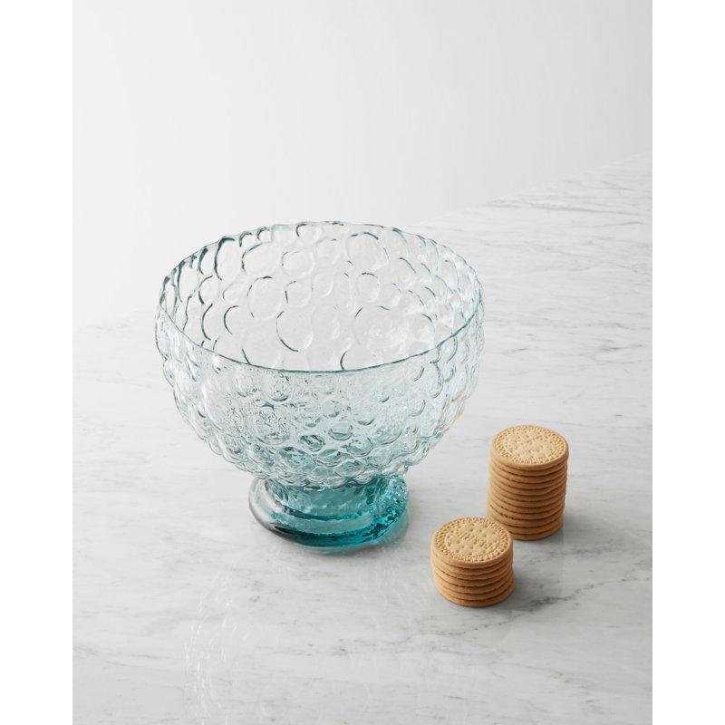 Moss Crystal Glass Serving Bowl
