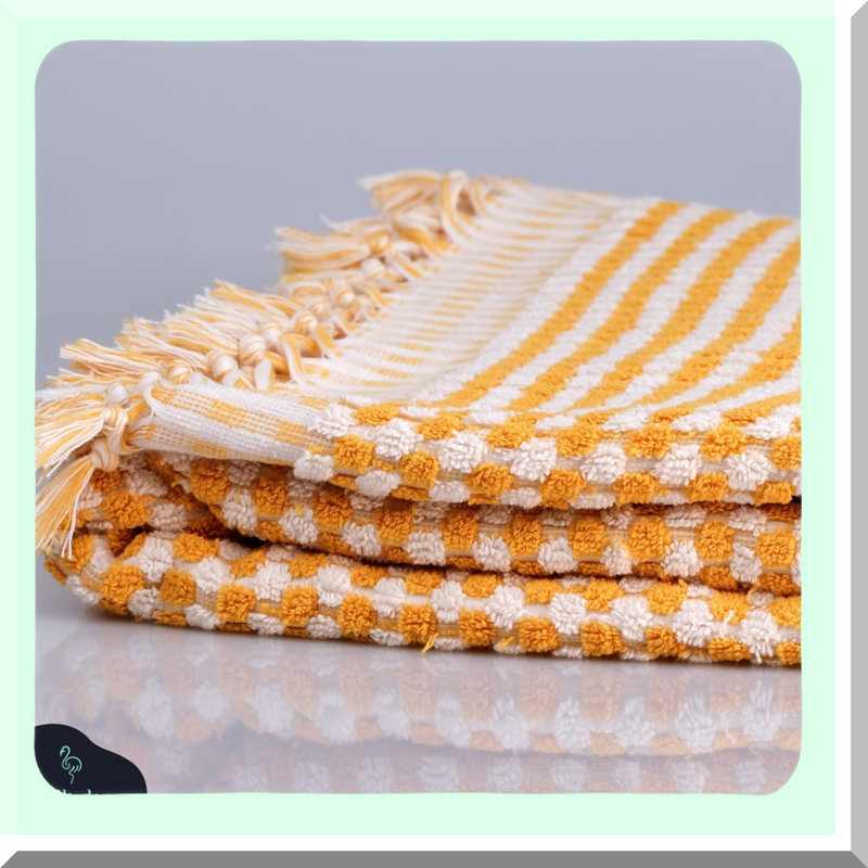 UltraSoft Turkish Cotton Oversized Bath Towel - 17x35 Inches, Highly Absorbent, Plush & Fluffy for Bathroom, Kitchen, Hand & Face - Mustard