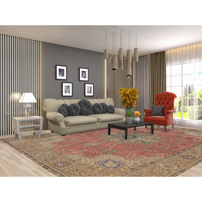 Tapis traditionnel rose rétro 10 x 13