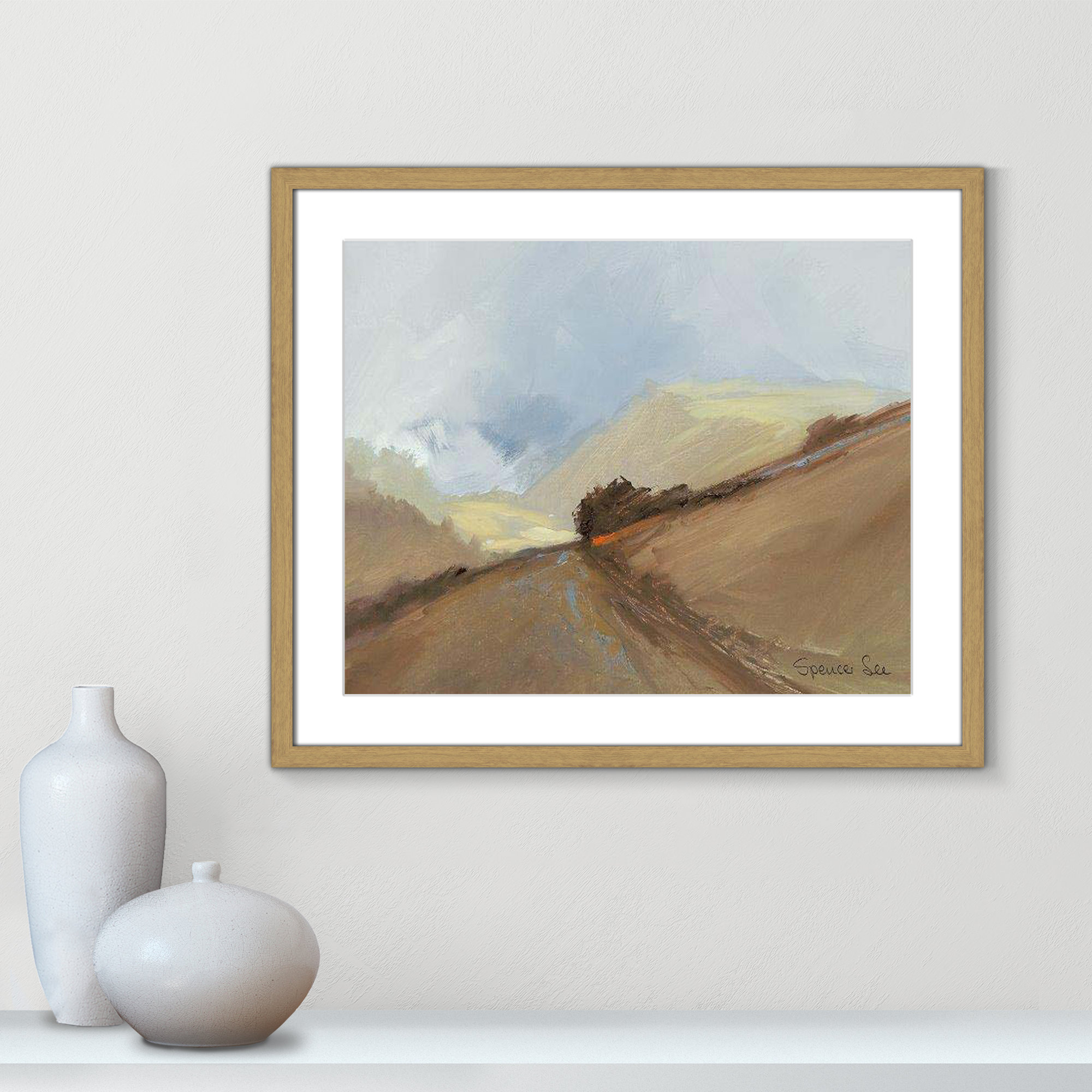 Heaven And Earth II by Spencer Lee, 21.5" H x 25.5" W x 0.75" D, Natural Framed