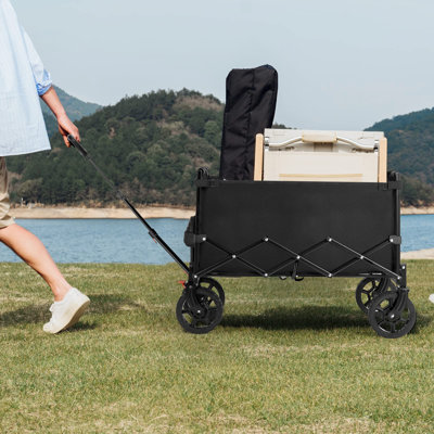 140L Wagon Cart Foldable, Large Capacity Collapsible Wagon With Smallest Folding Design, Utility Grocery Wagon For Camping Shopping Sports -  PET SUPPLY PLUS INC, HYC0BY95MRS6