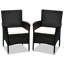 Lot de 2 chaises de salle à manger avec coussins et pieds antidérapants, pour terrasse, jardin, pelouse, couleur café foncé. Chaises confortables de qualité supérieure.