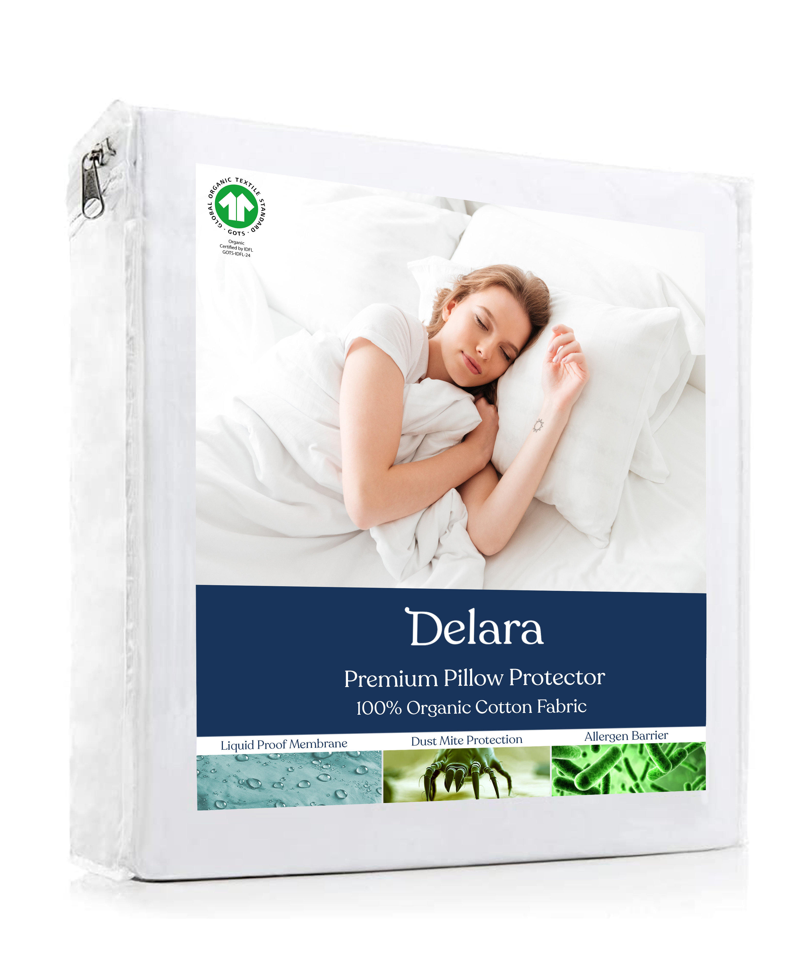  AllerEase 100% Breathable Cotton Pillow Protector for