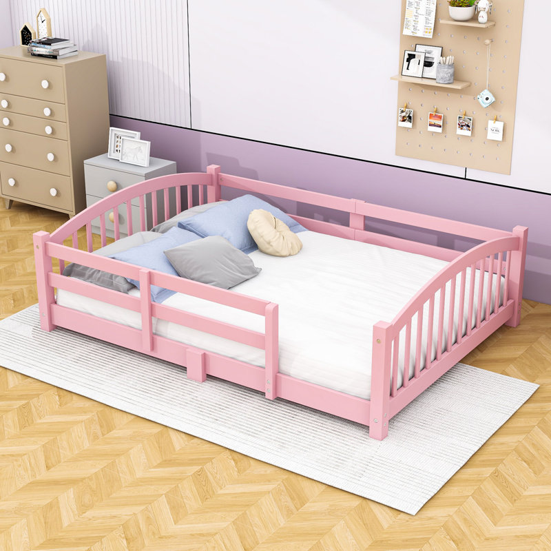 Lit en bois Montessori, Lit double, Rose