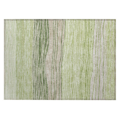 Washable Striped Indoor / Outdoor Rug