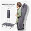 Lit de camp pliable pour 2 personnes avec structure en acier Outsunny, gris, capacité de 300 lb