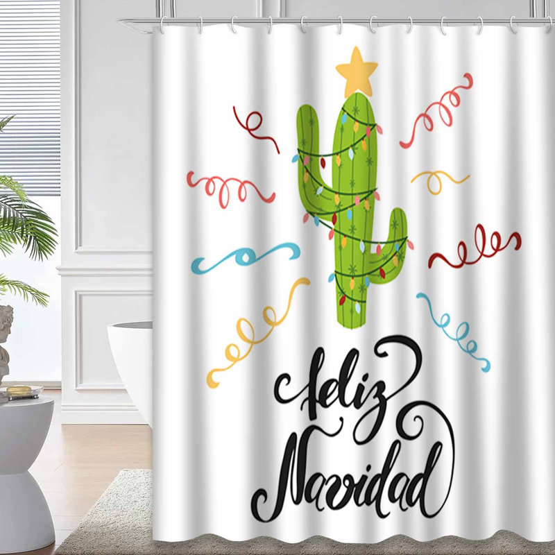 Rideau de douche imperméable avec 12 crochets Merry Garland, L 72 po x l 72 po