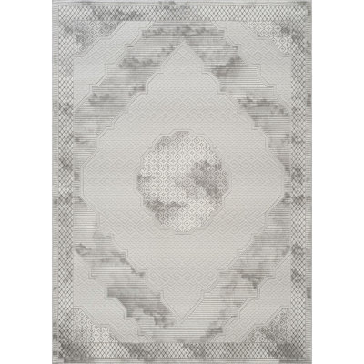 Geometrix GC_DIM1004 Gray 5 Ft. 3 In. X 7 Ft. 3 In. Area Rug