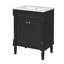 Meuble-lavabo 24 po avec lavabo supérieur, meuble de rangement moderne à 2 niveaux, meuble-lavabo simple, grandes tablettes de rangement