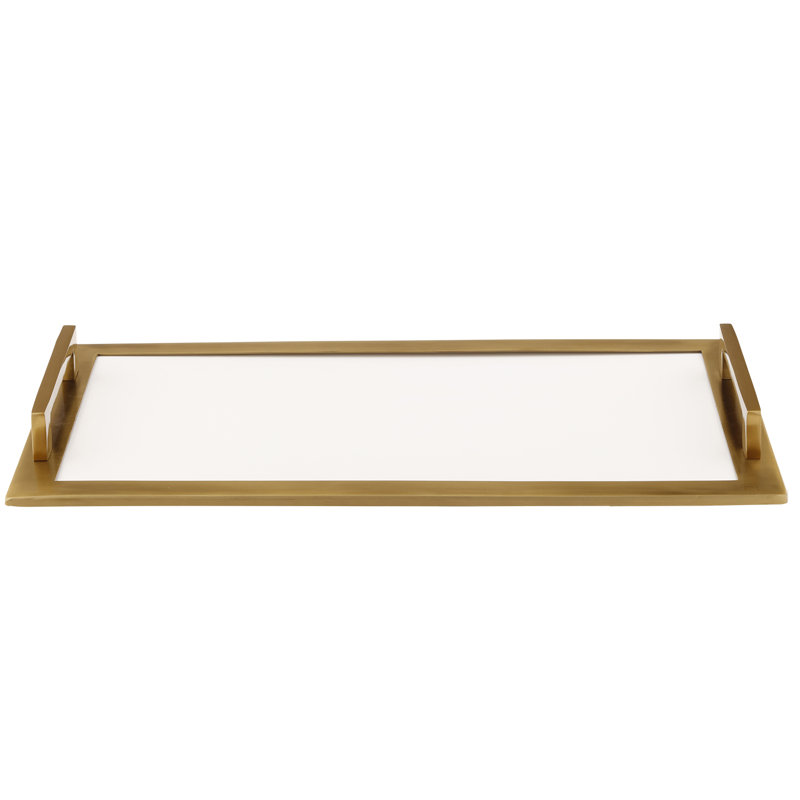 Plateau de service en acier inoxydable Aday, Blanc