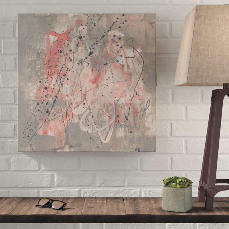 « rosé kinesis i », peinture sur toile tendue, H 14 po x l 14 po x P 2 po