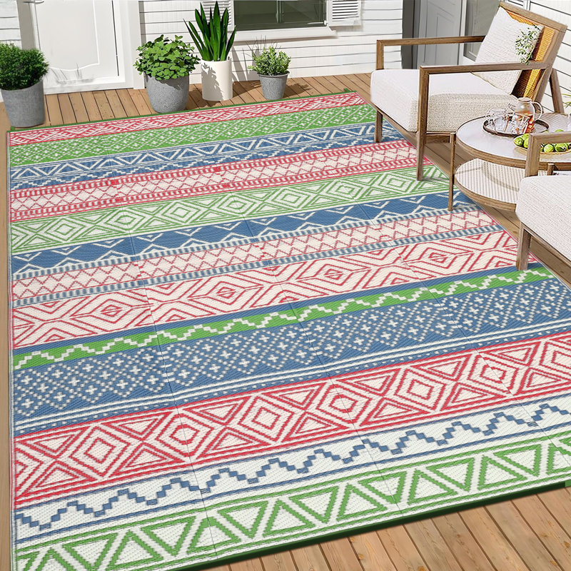 Outdoor Rug 5 x 8 ft Waterproof for Patios Clearance, Reversible Outdoor Plastic Straw Camping Rug Carpet, Large Rugs Mats for RV, Camper, Deck, Balcony, Beach, Picnic, UV Resistant Area Rug