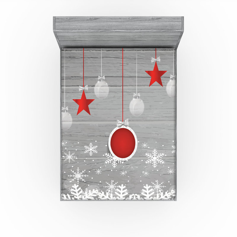 Ensemble de 2 draps-housse Ambesonne Christmas, Drap-housse de taille double