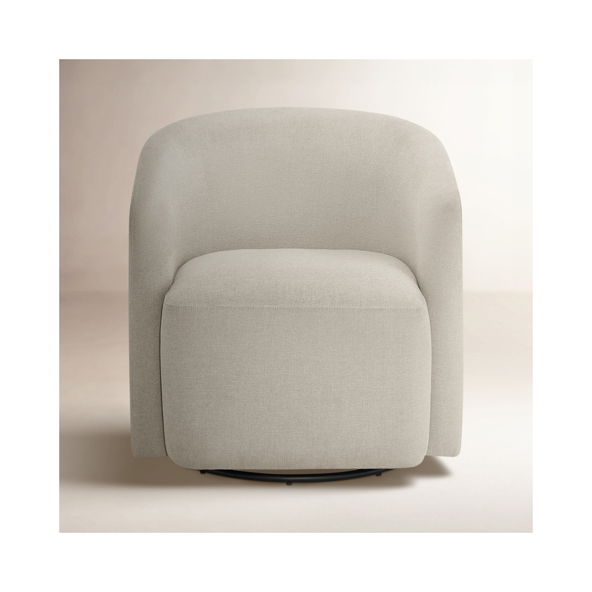 Arlo Swivel Barrel Chair, Beige Polyester Blend