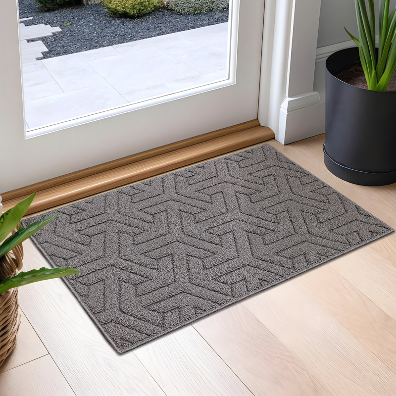 Paillasson intérieur antidérapant, Gris, L 20 po x L 32 po