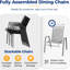 4 chaises grises, en aluminium, empilables, respirantes, sans installation, pour recevoir près de la piscine entièrement assemblées, sièges respirants, petits patios
