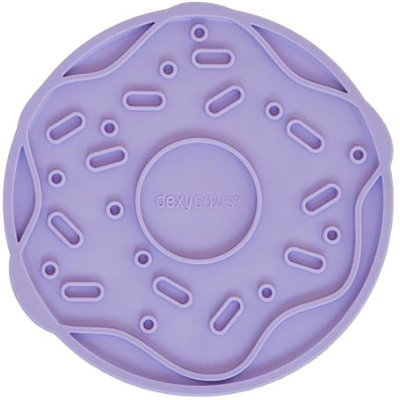Dexypaws: Enrichment Lick Mat: Lilac Donut Delight - Plat à nourrir en silicone pour chien
