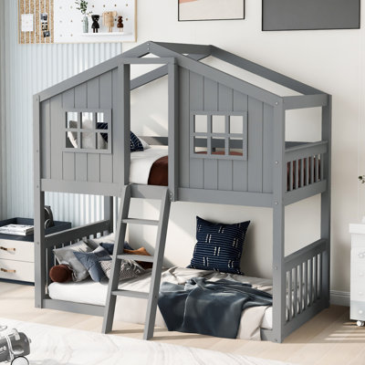 Twin Over Twin House-Shaped Bunk Bed
