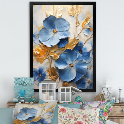 Bleu et or Minimalisme Pansy Radiance Bouquet III