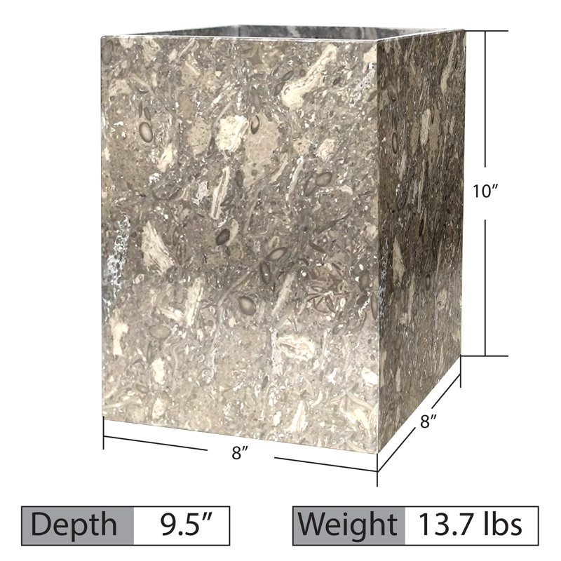 Stone Open Waste Basket - 2.13 Gallons