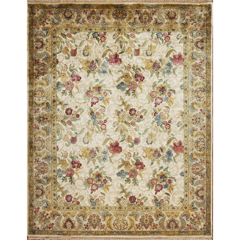 Golden Age Hand Knotted Wool Area Rug, Rectangle 6' x 9'
