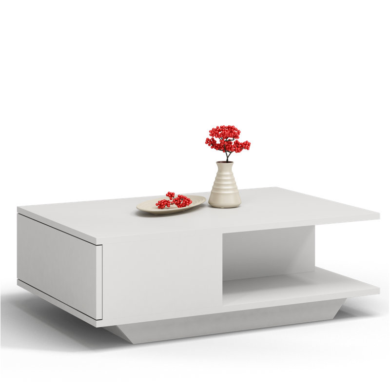 Theresa Coffee Table with Storage, White