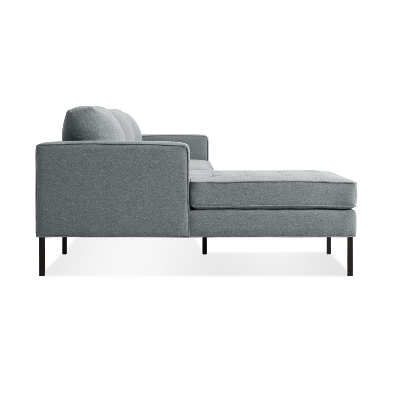 Paramount Chaise Sectional, Sanford Ceramic Crossweave, Black, Left Hand Facing