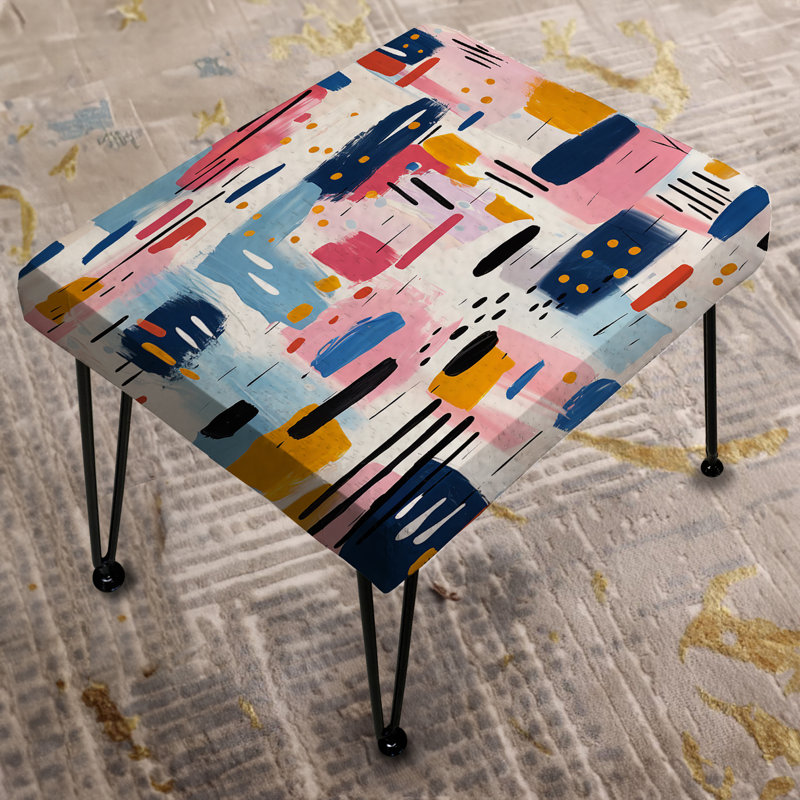 Paint Stripes Playful Harmony - Repose-pieds rectangulaire abstrait