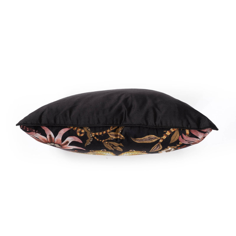 Ardmore 'Lovebird Leopards' Silk Pillow, Night