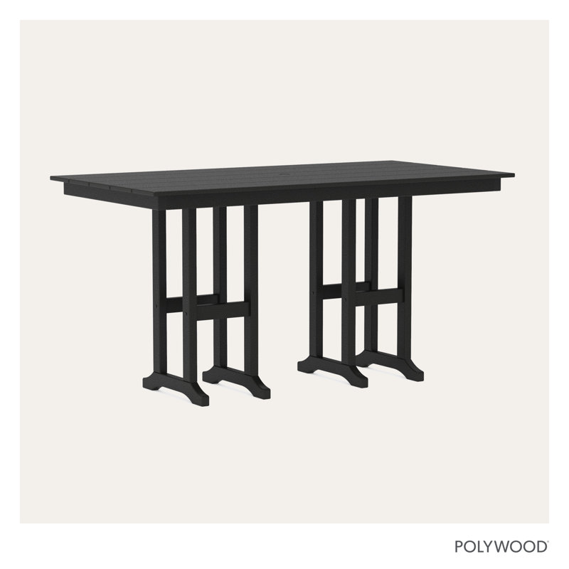 POLYWOOD x Sol 72 Dining Table, Black, 37" W x 72" L x 37.06" H