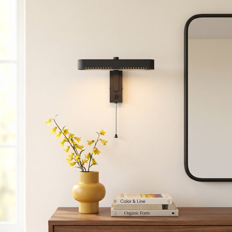 Vernie Steel LED Armed Sconce