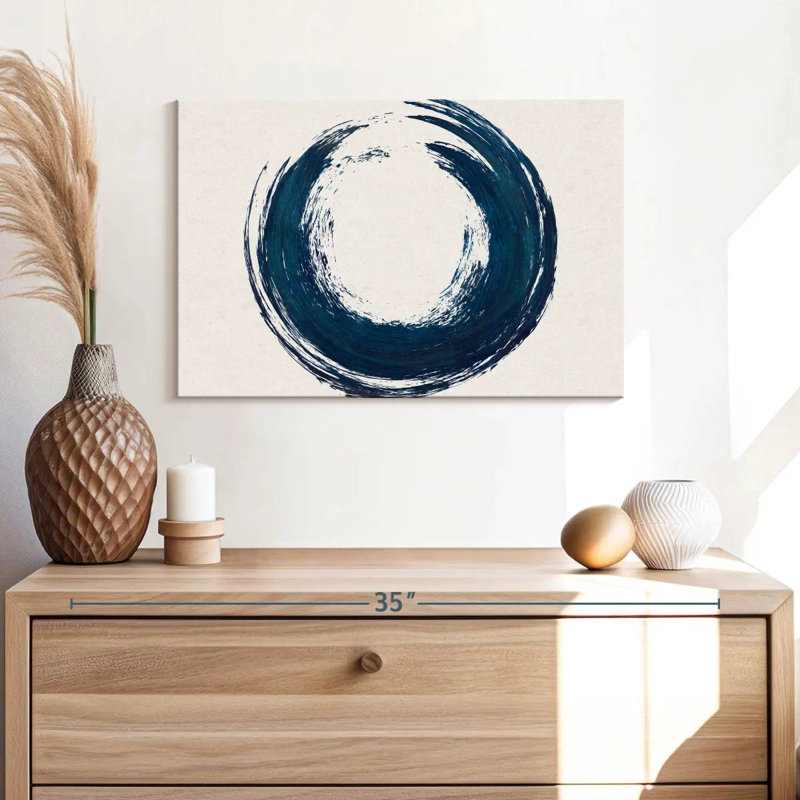 Cercle abstrait sur toile, H 16 po x l 24 po x P 1,25 po