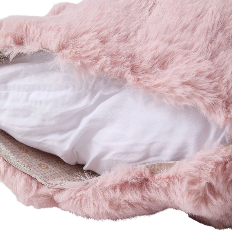 Cotton Rectangular Backrest Pillow Case, Pink