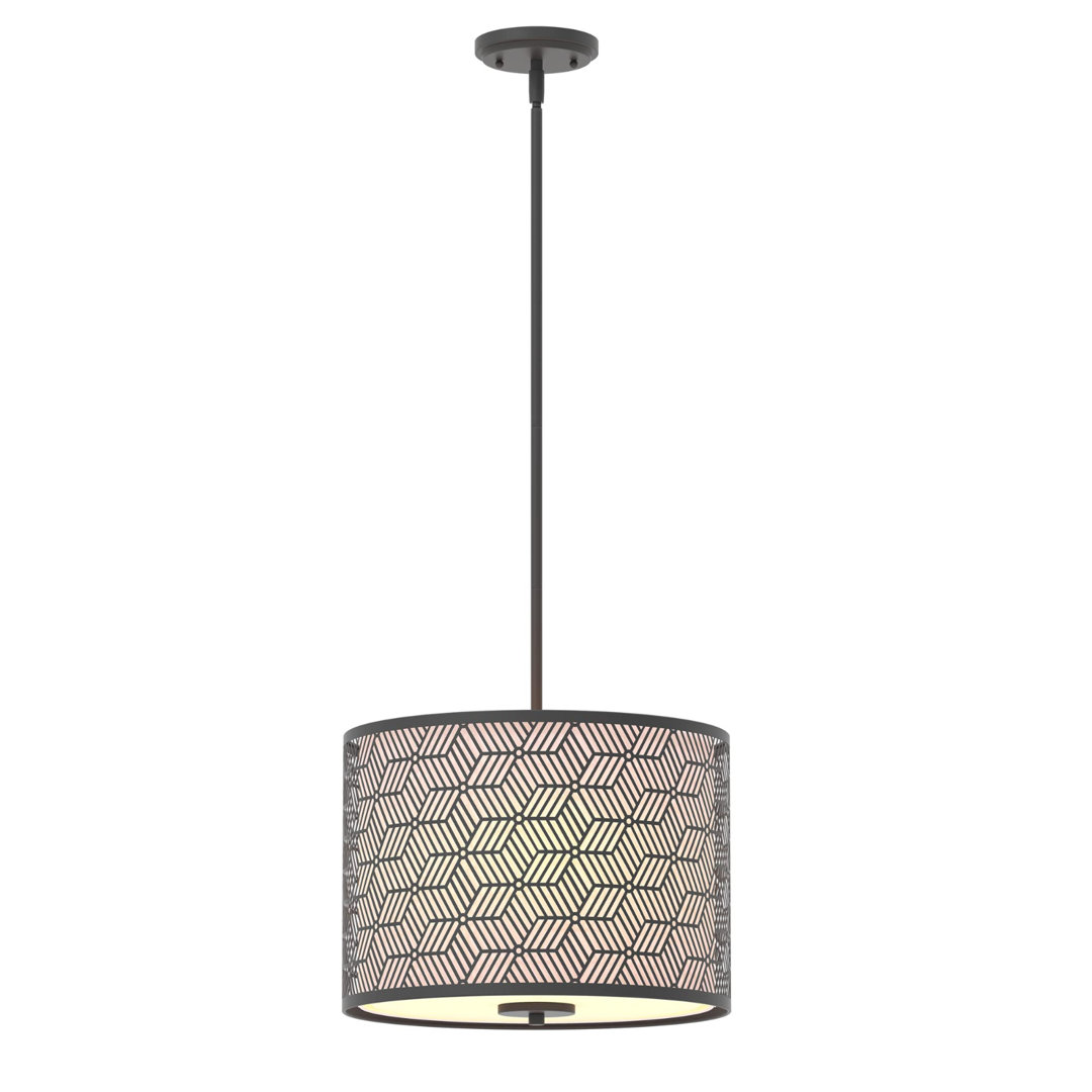 Inlight 14" Wide 3-Light Modern Kitchen Island Drum Pendant Light, Bulb Not Included, IN-0337-3-BK Inlight