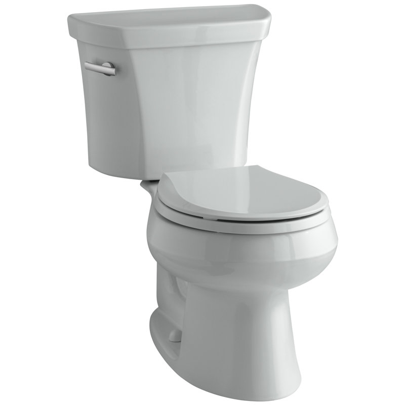 Wellworth 1.6 GPF Round Two-Piece Toilet (Seat Not Included), Ice Gray