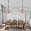Lustre en bois massif à chaîne réglable 5 lumières avec ensemble d'éclairage 25 po Farmhouse-702914410