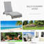 Chaise longue en rotin pour l'extérieur Outsunny avec dossier réglable à 5 niveaux, roues et confort coussiné pour une détente au bord de la piscine