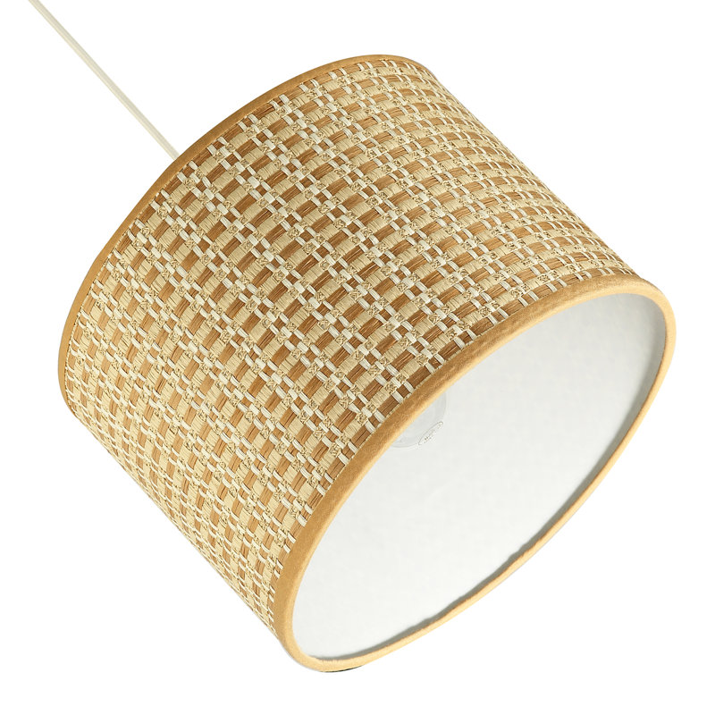 18cm H Cotton Drum Lamp Shade ( No Direct Attachment Method ) in Brown