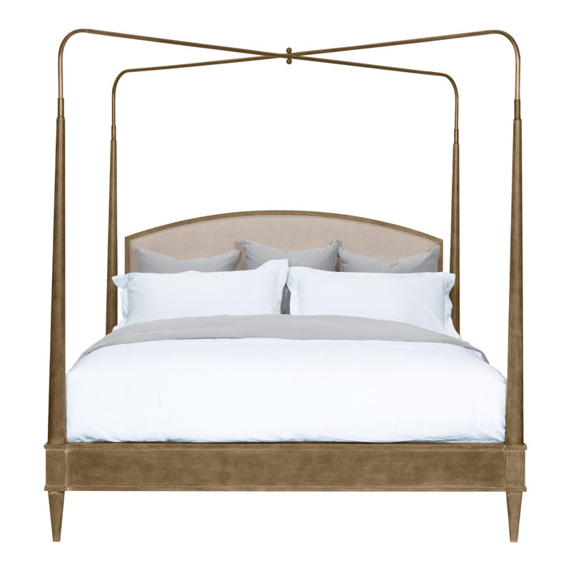 Anderkit Upholstered Canopy Bed, Hampton, Jiggles Fawn