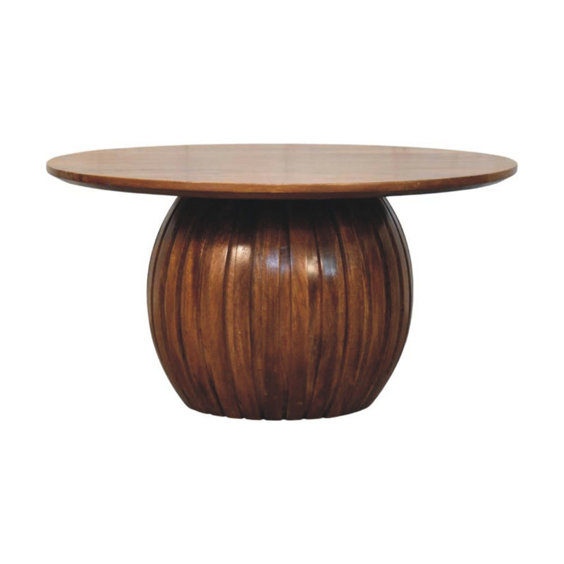 Table basse ronde cannelée
