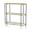 Console en métal à miroir à 3 niveaux 48,5 x 16,5 x 50 po