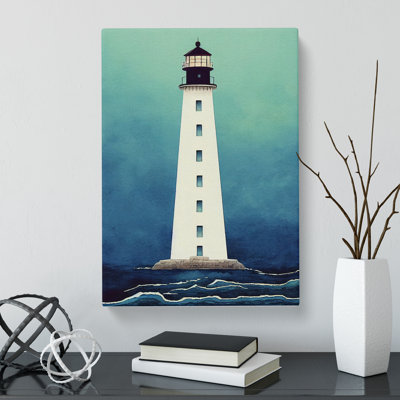 Watercolour Lighthouse - Wrapped Canvas