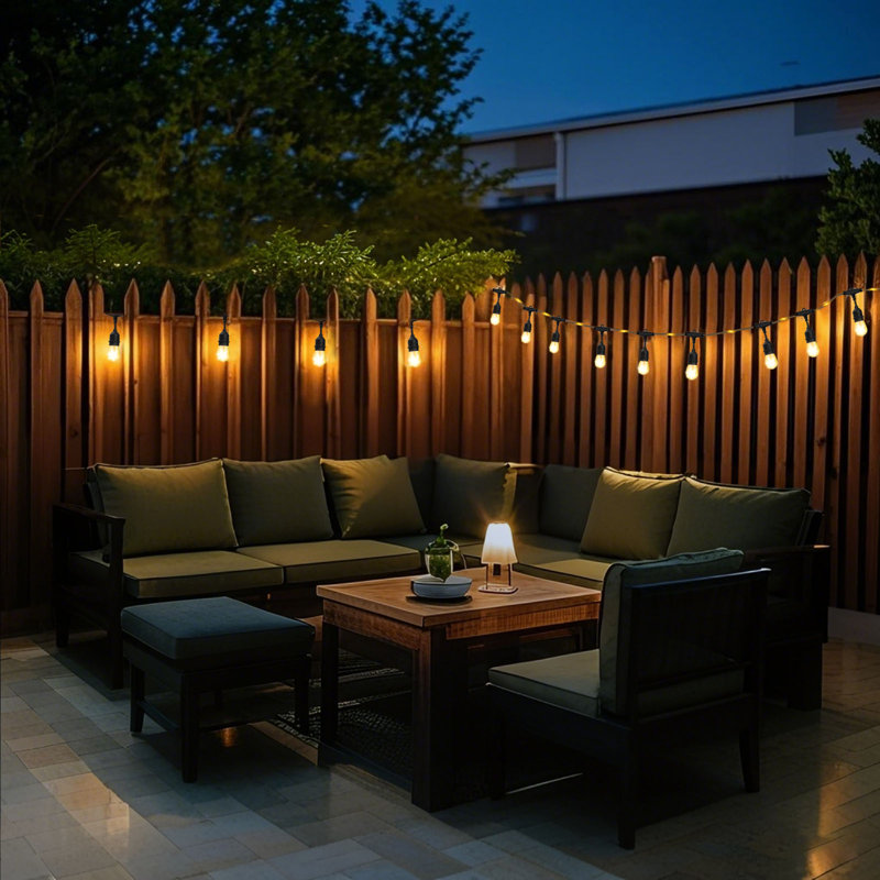 24 Ft. Black Filament String Light 12 Bulbs, Connect Up To 6