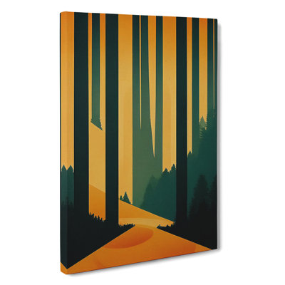 Block Print Forest Abstract No.2 - Unframed - Wrapped Canvas