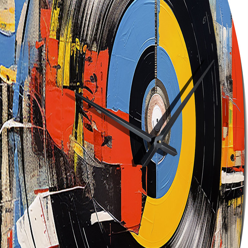 Horloge murale colorée en vinyle II rétro, Petit