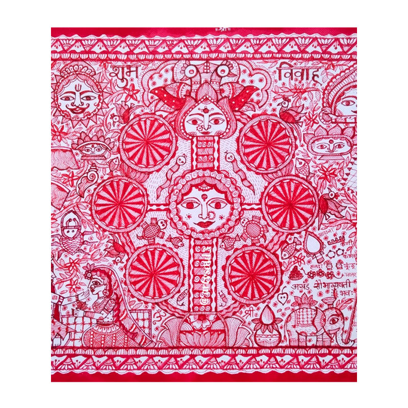 Célébration de Kohbar | Plume et acrylique sur papier | Par Shrutee Bhave