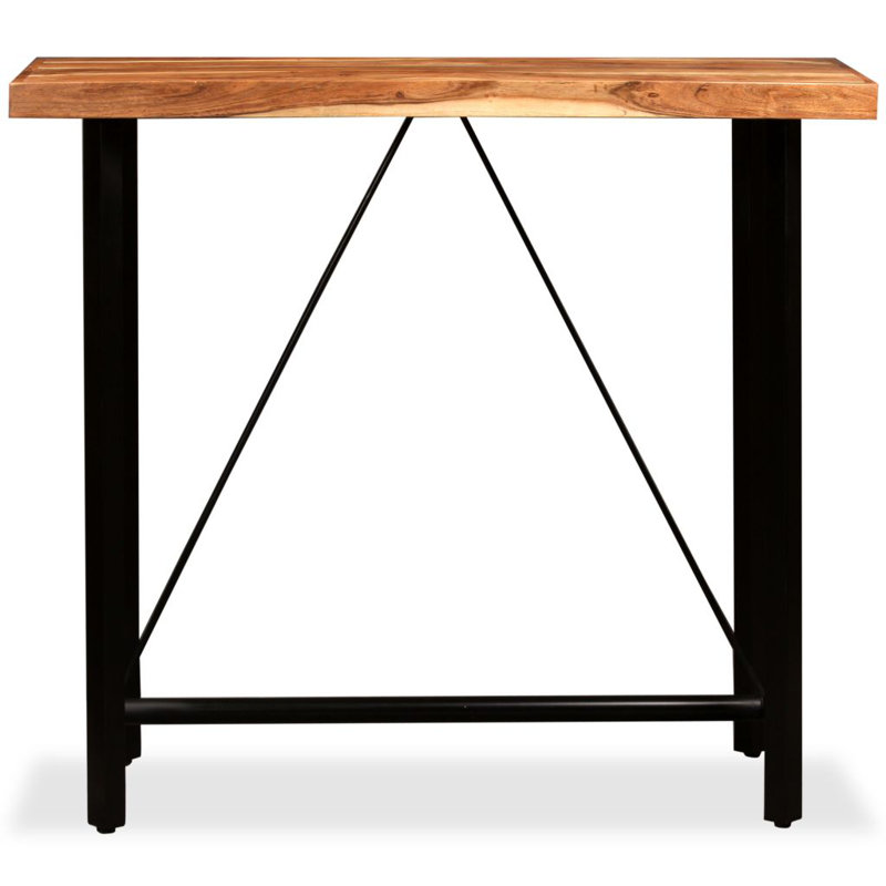 Milton Acacia Solid Wood Top Metal Base Dining Table, H107 x W120 x D60cm, Brown