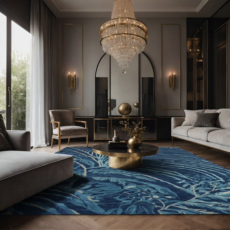 Tapis gris soyeux et moelleux, Rectangle 7 pi x 9 pi