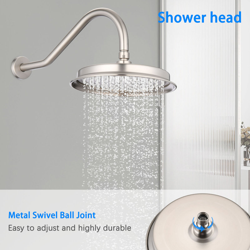 Rain Shower Faucet With 4 Spray Patterns, Body Jet And Hand Shower, 9-Inch Rain Shower Head, Multi-Layer Finish, Anti-Corrosion & Rust-Resistant, Full-Body Massage System
