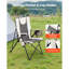 Chaise de camping pliante avec 3 positions inclinables, soutien du haut du dossier et confort entièrement rembourré pour les activités de plein air et les voyages